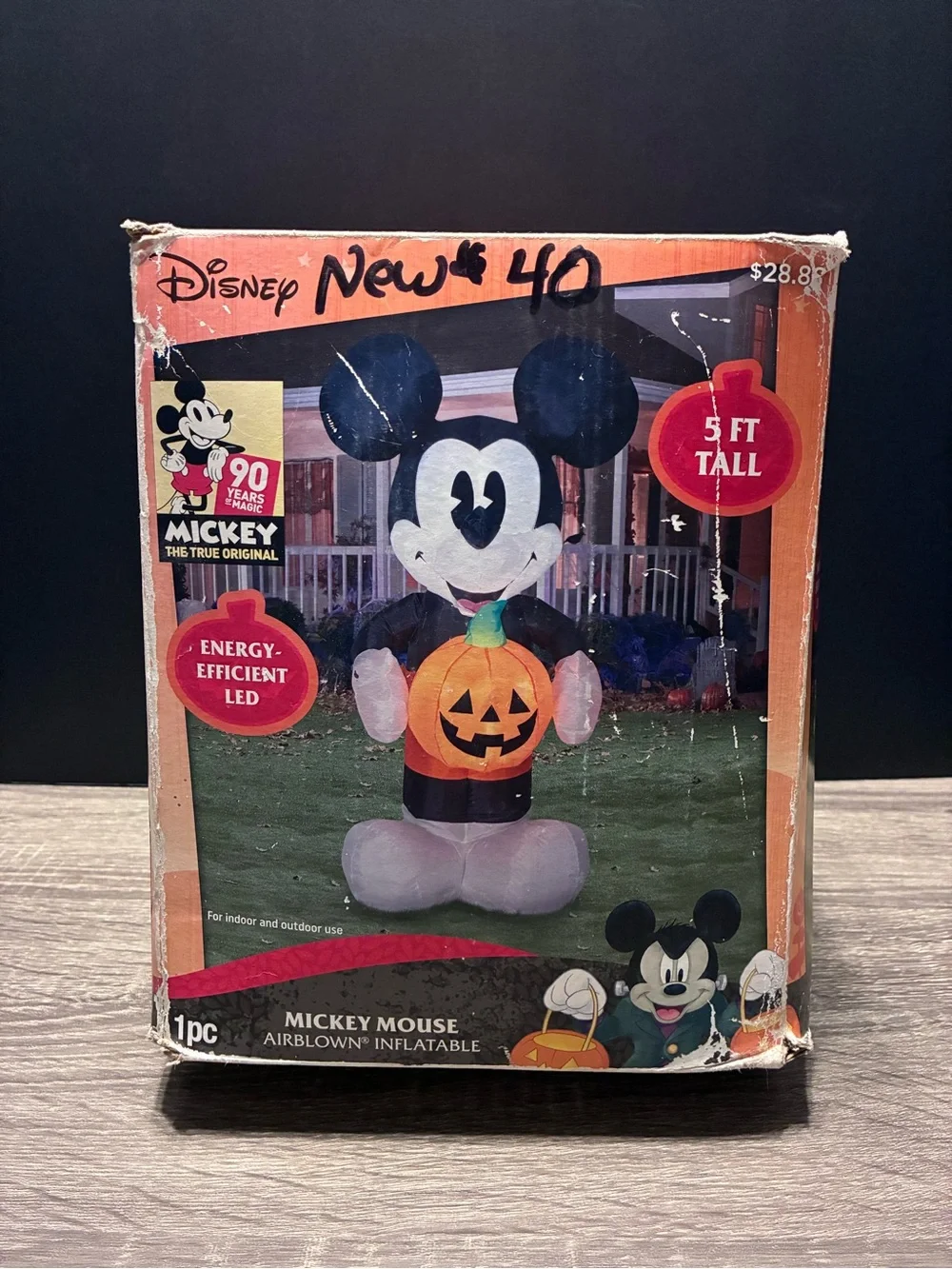 Disney Mickey Mouse W/ Pumpkin Airblown Inflatable 5ft Tall Halloween